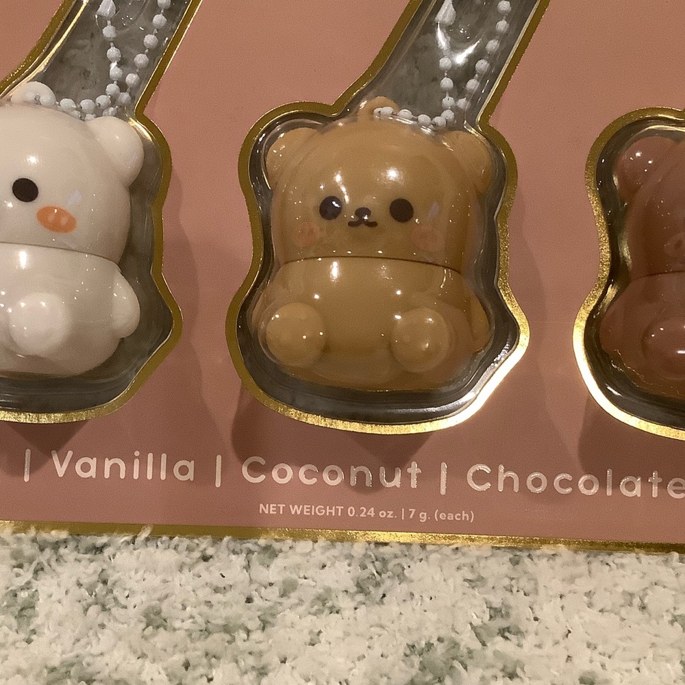 Beary Cute Flavored Lip Balm Trio Bear Keychains Set NWT 3x .24 oz - Picture 5 of 16